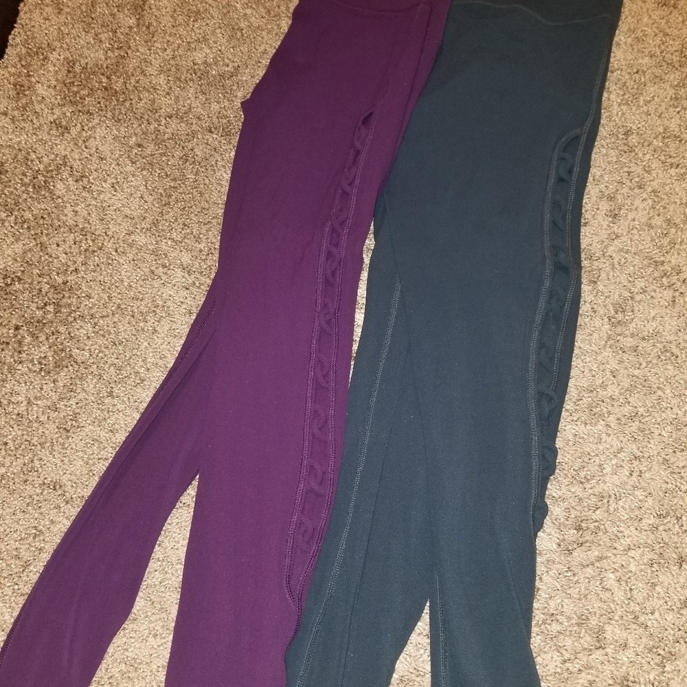 Green pair of Shiva 7/8 leggings XS
